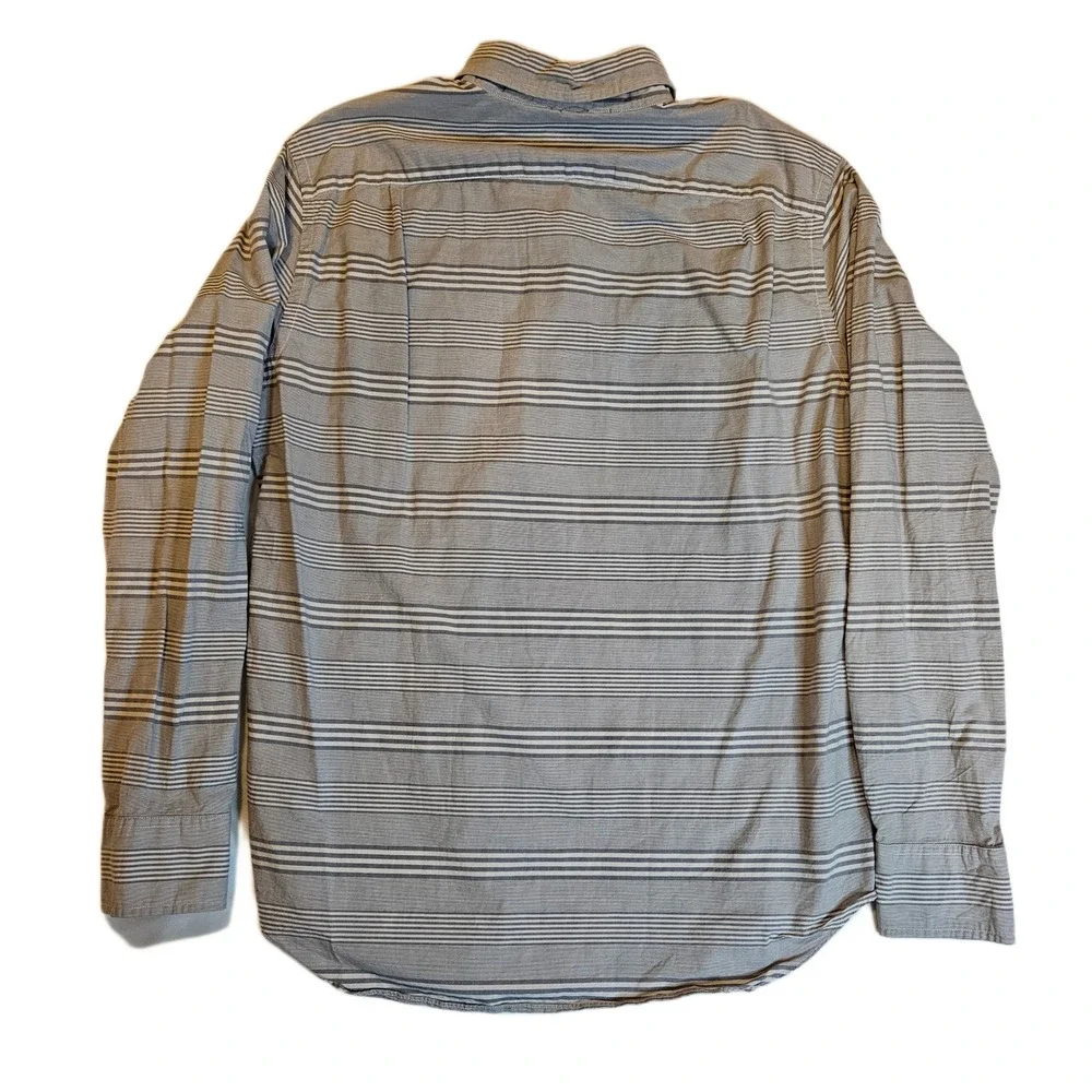 J. Crew‎ Size Large Gray Striped Button-Up Shirt